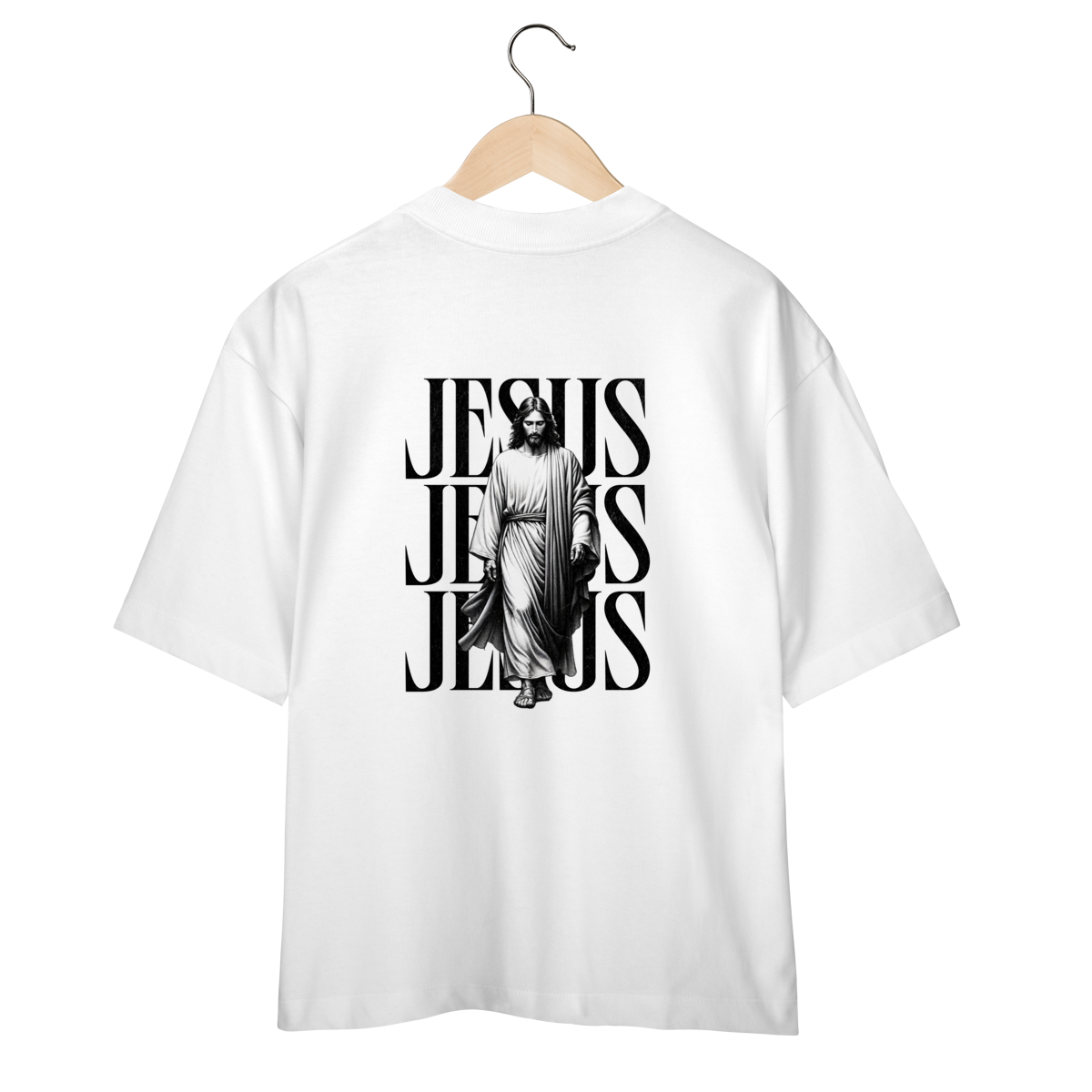 Camiseta Oversized"Jesus"Cor  Branco