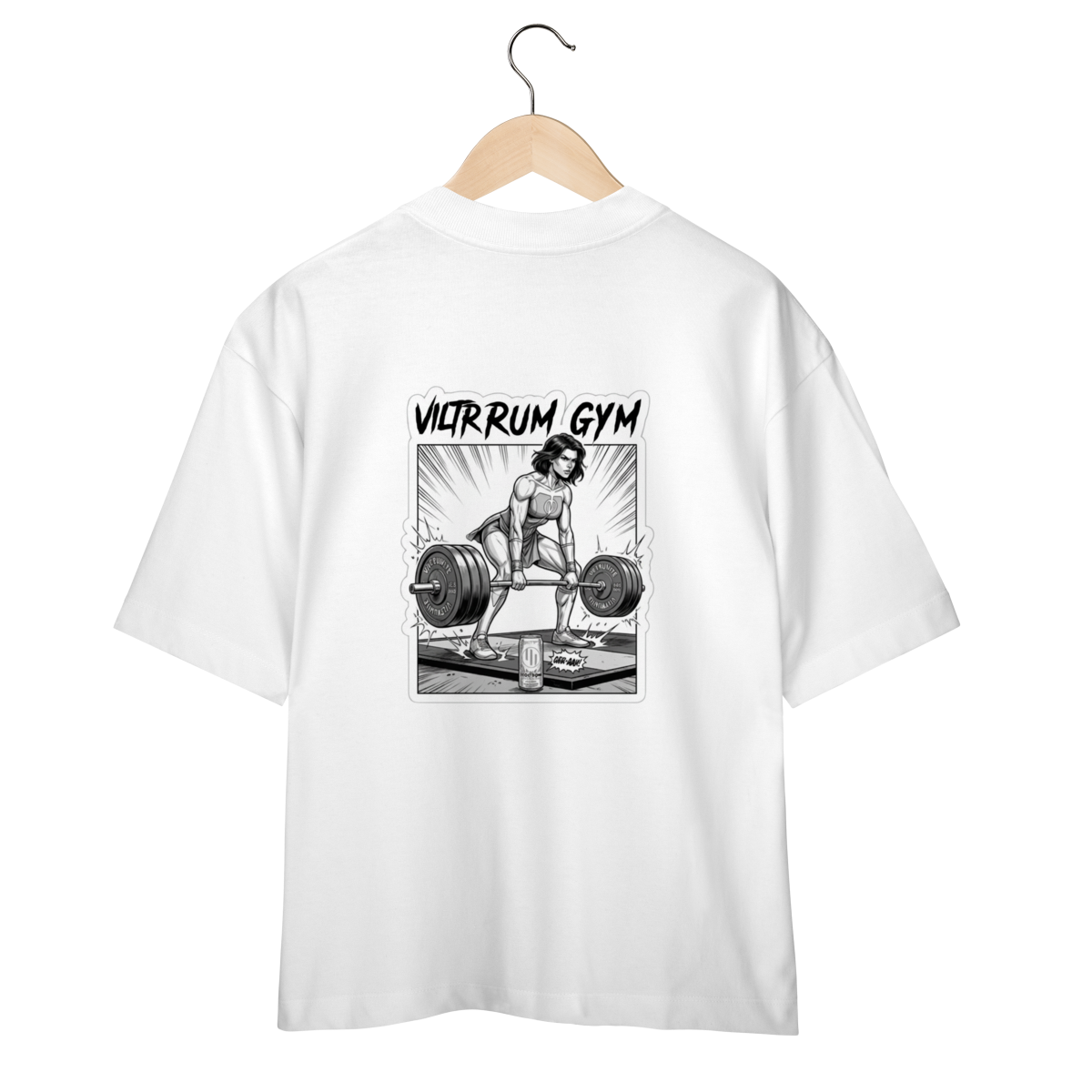 Camiseta Oversized "Viltrum gym" cro branco