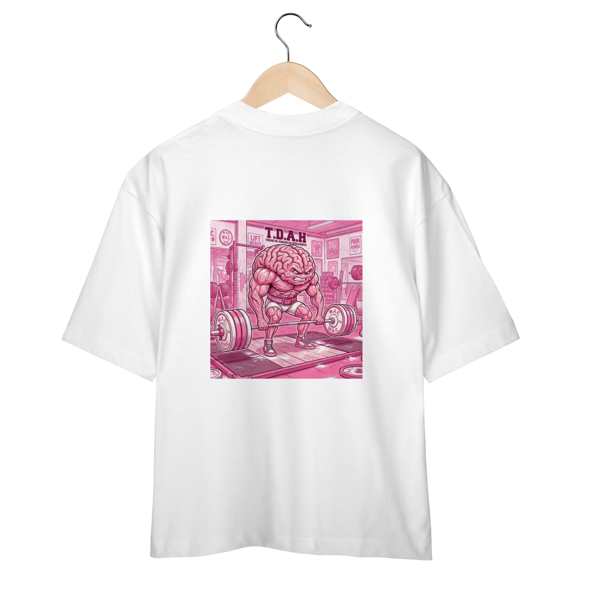 Camiseta Oversized "T.D.A.H" cor branco