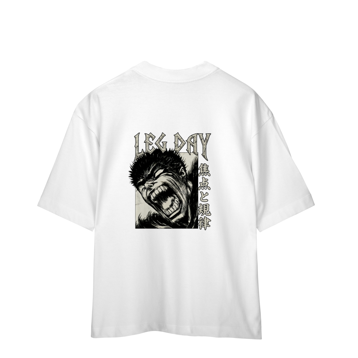 Camiseta Oversized "Leg Day" cor branco
