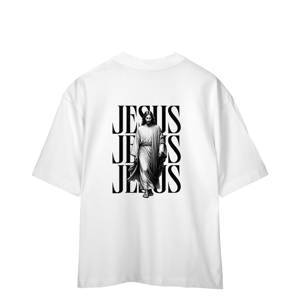 Camiseta Oversized"Jesus"Cor  Branco