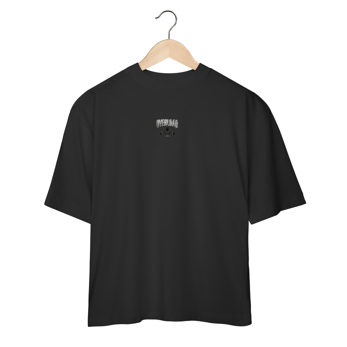 Camiseta Oversized "Todos Somos Overload" Cor Preto