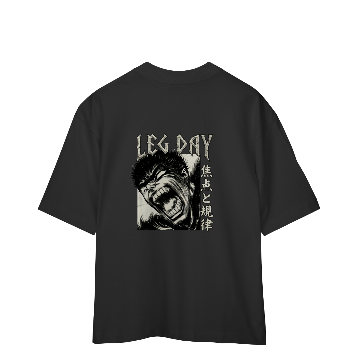 Camiseta Oversized "Leg Day" cor preta