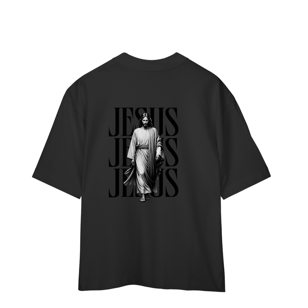 Camiseta Oversized"Jesus"Cor preto