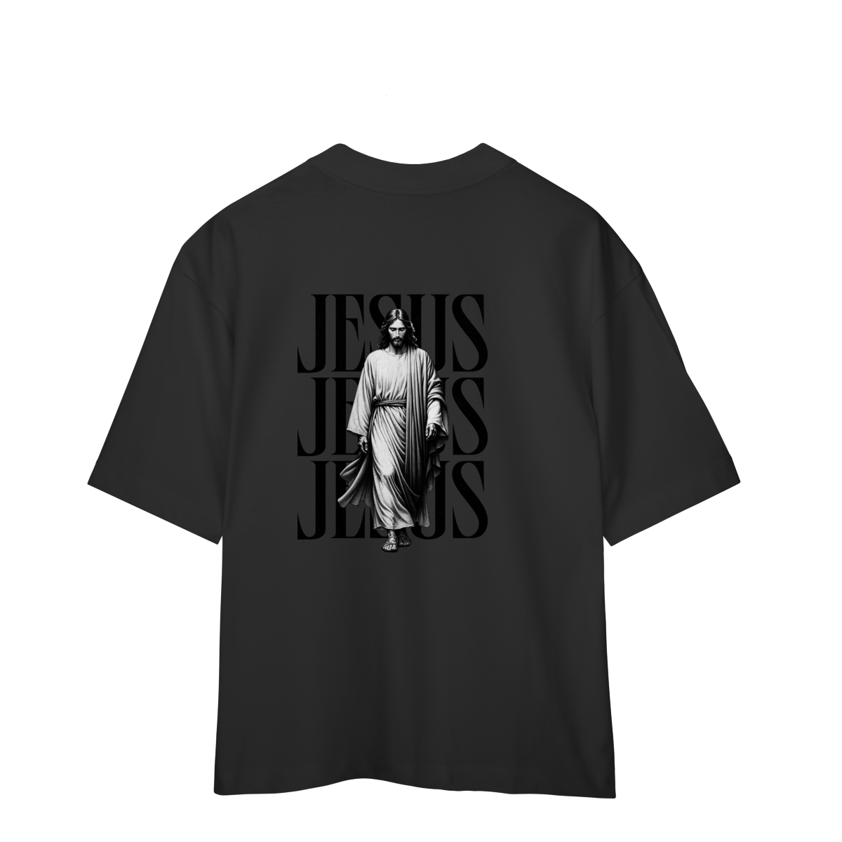 Camiseta Oversized"Jesus"Cor preto