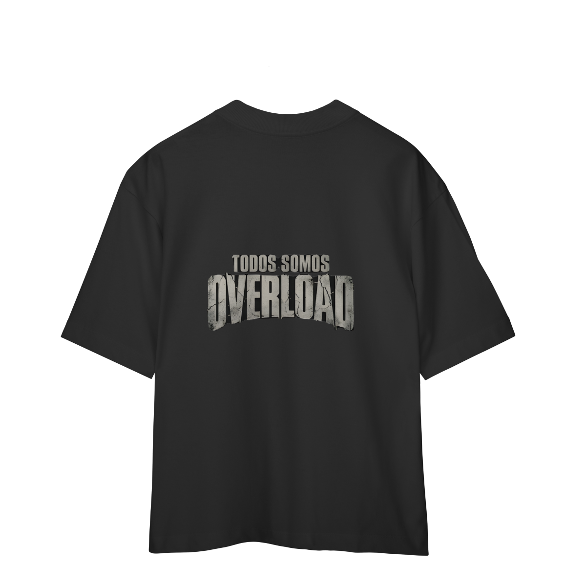 Camiseta Oversized "Todos Somos Overload" Cor Preto