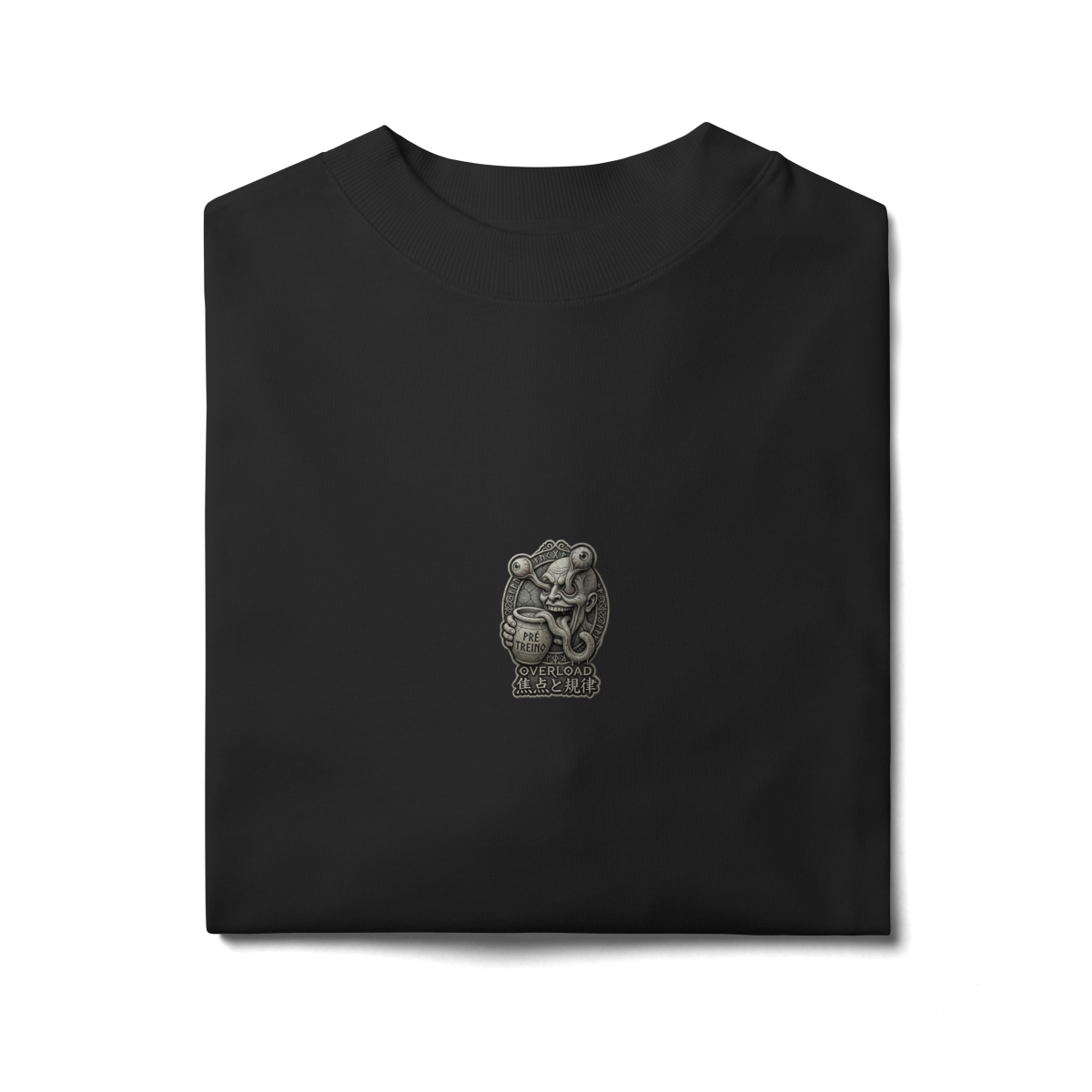 Camiseta Oversized "Louco de Pre-Treino " cor preto