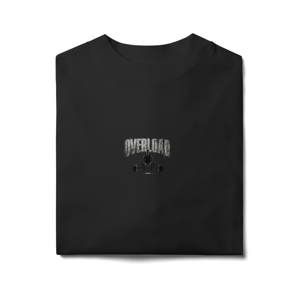 Camiseta Oversized "Todos Somos Overload" Cor Preto